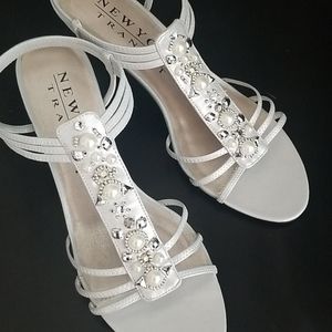 Silver Sandals with 2" Heels